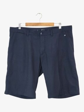 J.Lindeberg Golf Shorts Mens 38 Navy Blue Performance Stretch Chino Flat Front